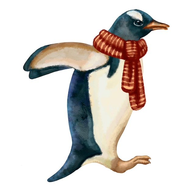 Tekening van grappige pinguïns uit de SEA-collectie Dieren van de Zuidpool Kinderillustratie