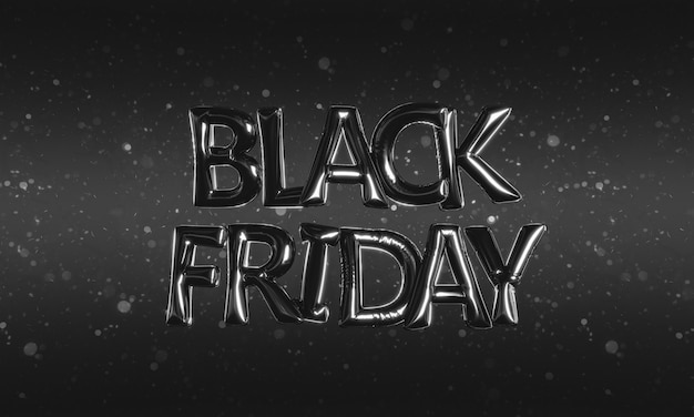 Tekst BLACK FRIDAY gemaakt van folieballonnen