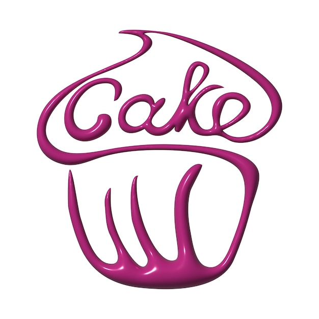 Tekst cake gestileerd als verjaardagstaart stijlvol ontwerp voor een merklabel of advertentie 3d-afbeelding