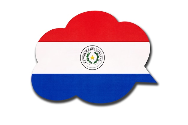 tekstballon met paraguayaanse nationale vlag geïsoleerd