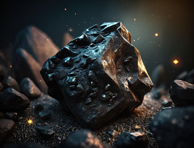 Tektite Meteorite background stone created with Generative AI technology