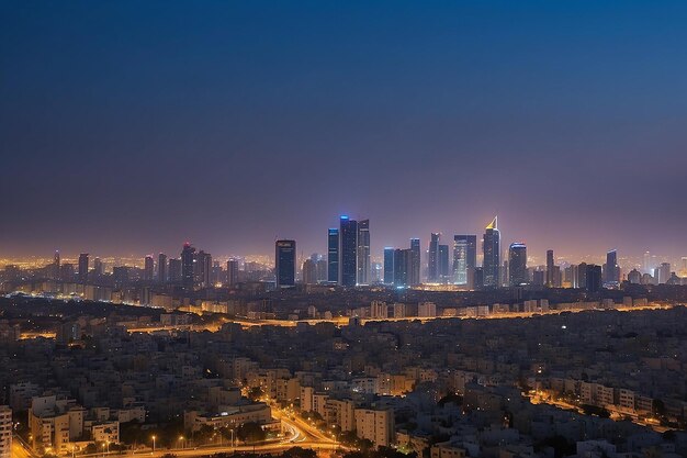 Photo tel aviv skyline at night