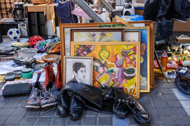 Tel aviv yafo israël 22 december 2023 vlooienmarkt in het oude yafo