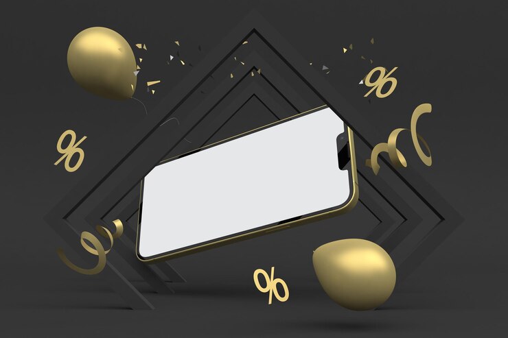 Foto telefoon 13 rechterkant in black friday-thema-achtergrond