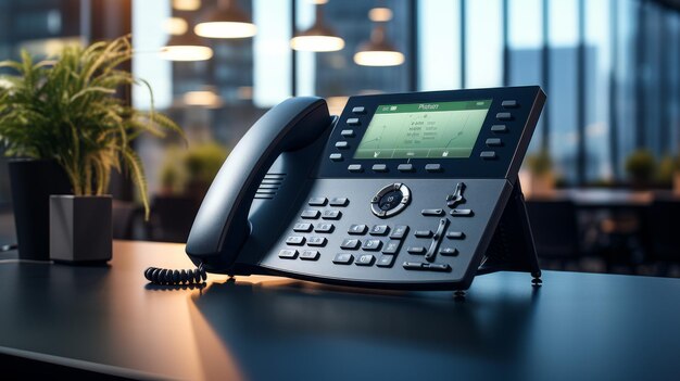 Telefoon op een houten tafel