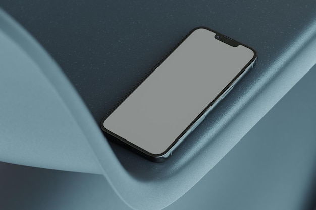 Foto telefoon op een stoel leeg scherm branding mockup