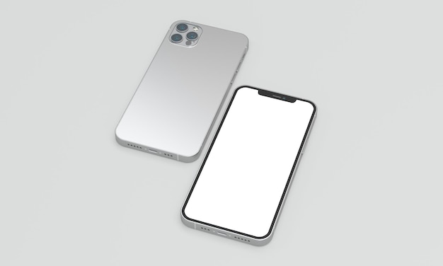 Telefoon rechts en ondersteboven Mockup bovenaanzicht