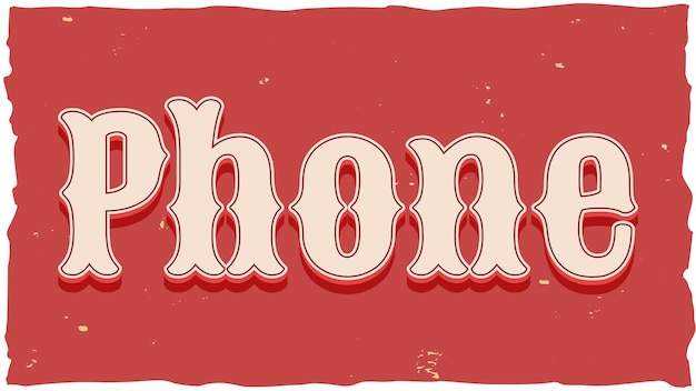 Telefoon Vintage Text