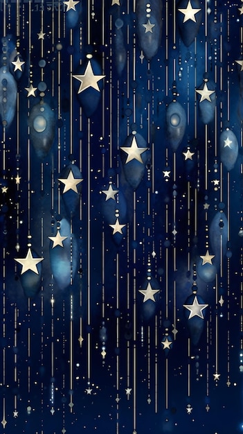 Telefoon Wallpaper Celestial Dreams Middernacht blauwe sterrenbeelden