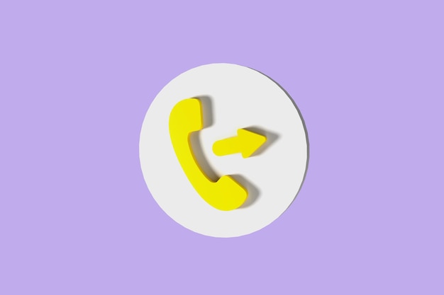 Telefoonpictogram voor website mobiel symbool Service support hotline concept 3d render illustratie