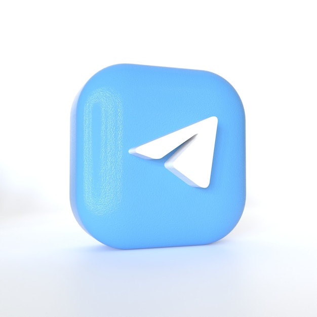 Logo dell'applicazione telegram con rendering 3d