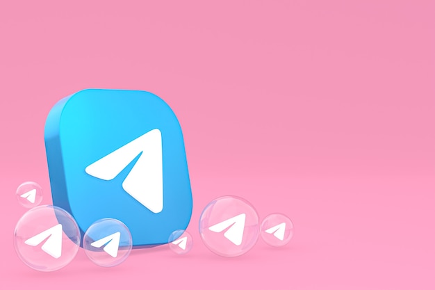 Значок Telegram на экране смартфона или мобильного телефона 3d визуализации