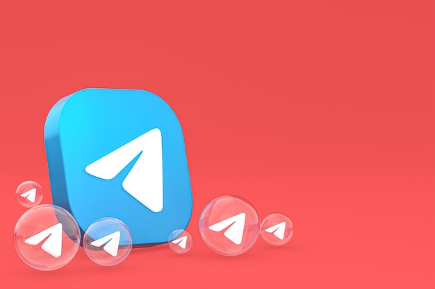 Telegram icon on screen smartphone or mobile phone 3d render