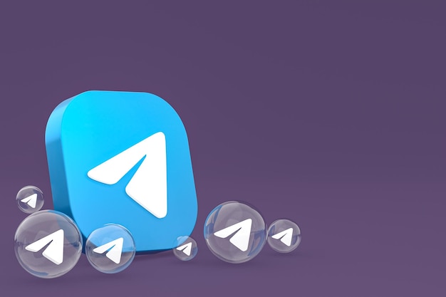 Telegram icon on screen smartphone or mobile phone 3d render