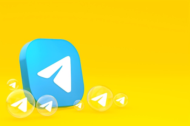 Telegram icon on screen smartphone or mobile phone 3d render