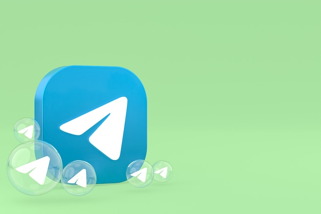 Telegram icons 3d render