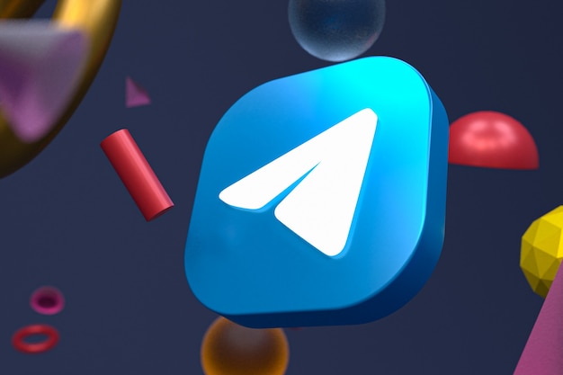 Telegram logo on abstract geometric background