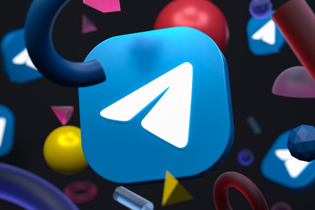 Telegram logo on abstract geometry