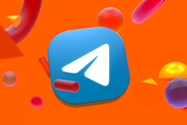 Telegram-logo op abstracte geometrie achtergrond