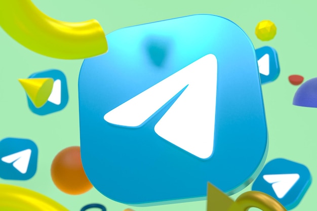 Telegram-logo op abstracte geometrie achtergrond