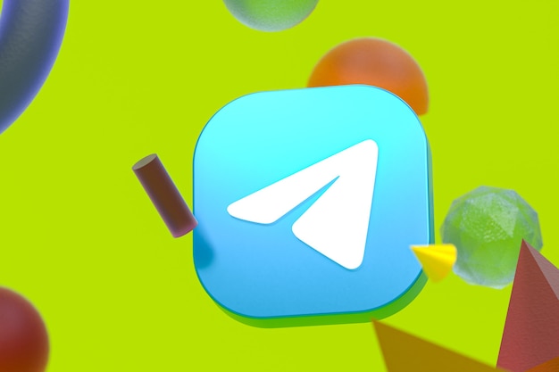 Telegram-logo op abstracte geometrie