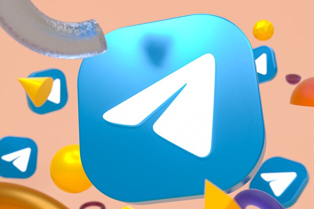 Telegram-logo op abstracte geometrie