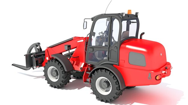 Photo telehandler heavy construction machinery d rendering on white background