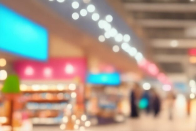 Telemarketing bokeh background of shopping center with lights blurry image