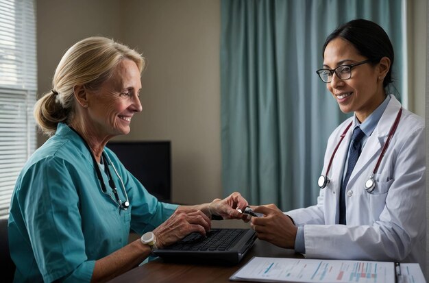 Photo telemedicine consultation in modern clinic