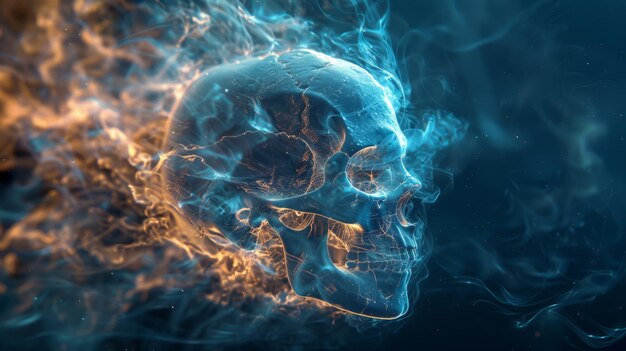 Telepathic waves emanating from a crystal skull