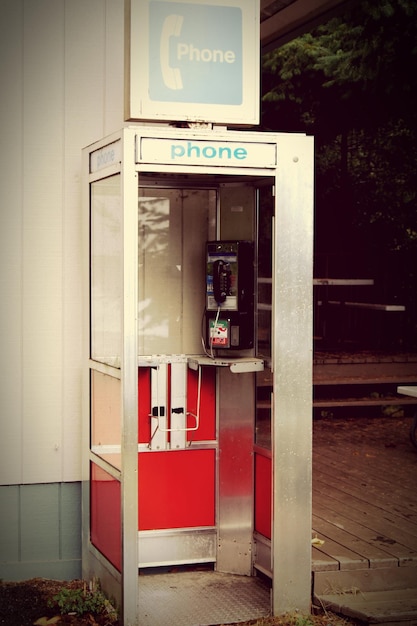 Photo telephone booth by street