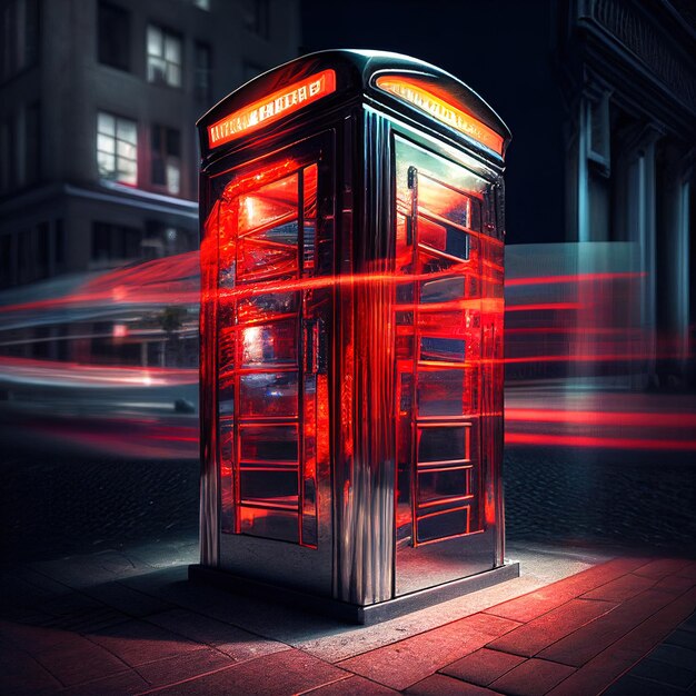 Photo a telephone box with the word phone on it