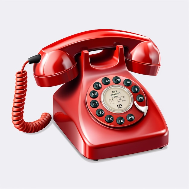 telephone icon in red color