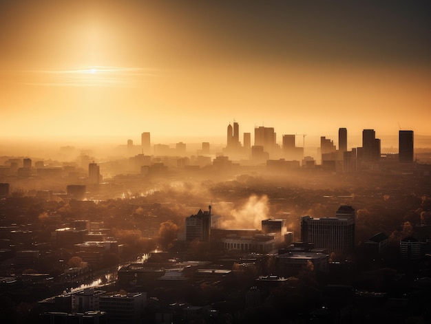 Telephoto Sunset Cityscape