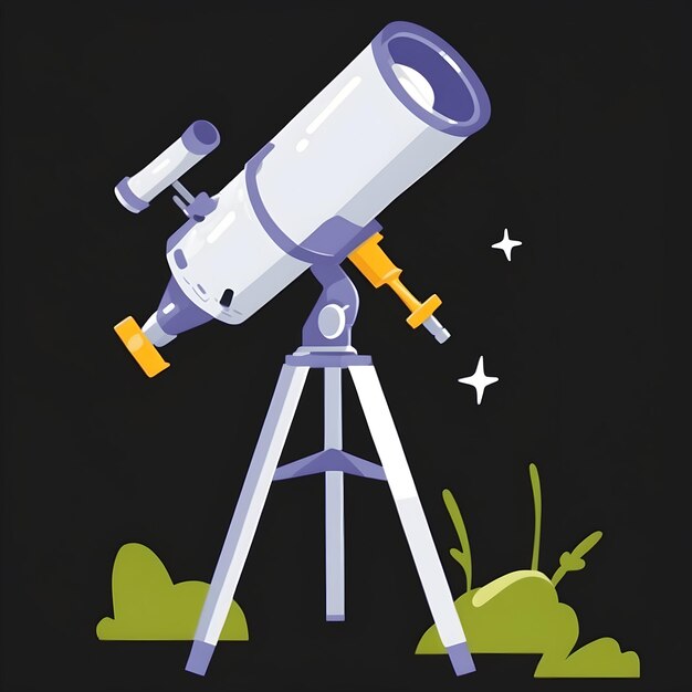 Telescoop symbool Icon van astronomische apparatuur Grafiek van waarnemingsinstrumenten Astronomie en sterrenkijken
