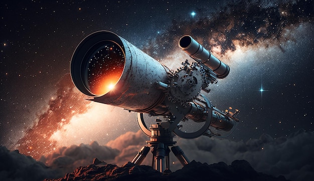 Telescope astronomy getty night royalty high resolution image ai generated art