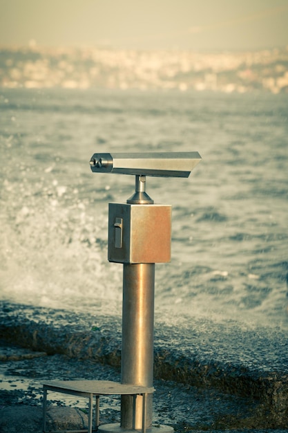 Telescope overlooking for the sea in Istanbul