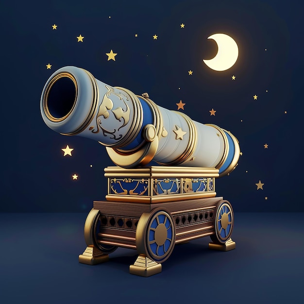 a telescope with a star on the top of it