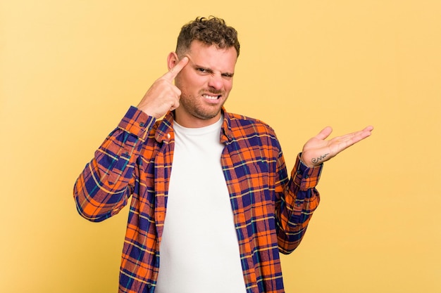 Foto teleurstellend gebaar tonen met wijsvinger