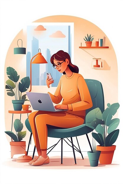 Telework concept illustration