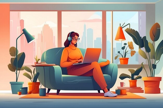 Telework concept illustration