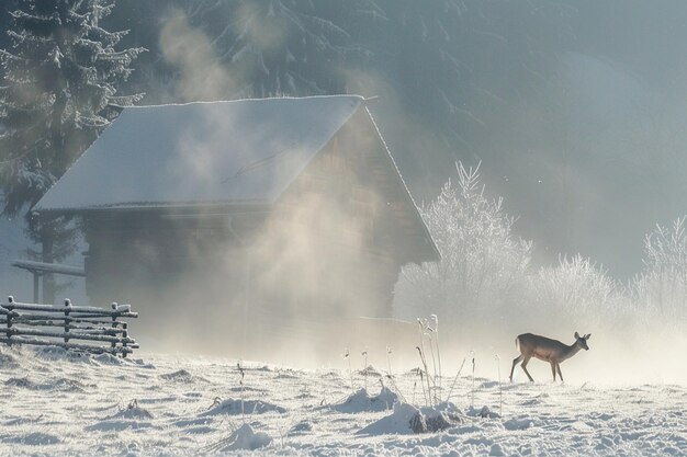 Tell the story of a lone deer cautiously venturing generative ai