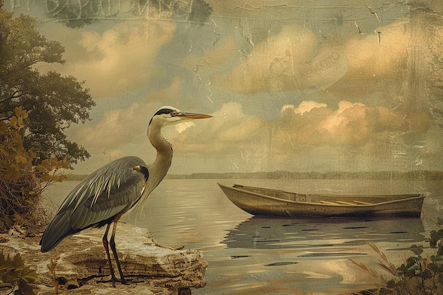 Tell the story of a lone heron standing sentinel o generative ai