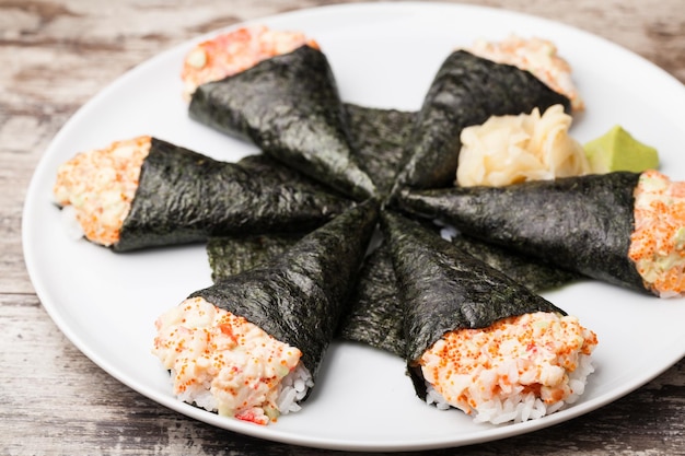 Photo temaki sushi