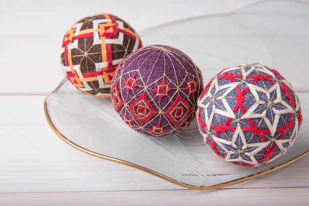 Temari-ballen een handwerkbal in traditionele Japanse stijl