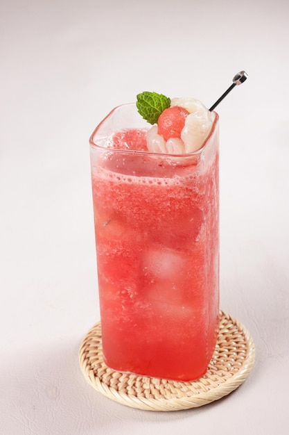 Photo tembikai lychee or watermelon juice with lychee