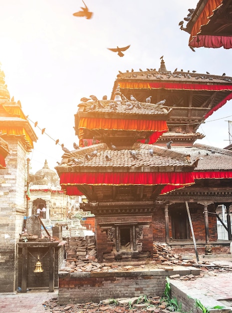 Tempel bij durbarvierkant van Katmandu Nepal