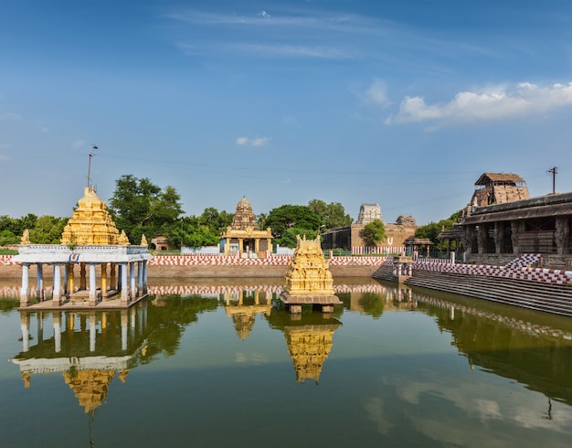 Tempeltank van hindoese tempel, india