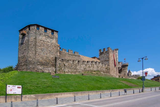 The templar castle of ponferrada adorned for the celebration of the templar night