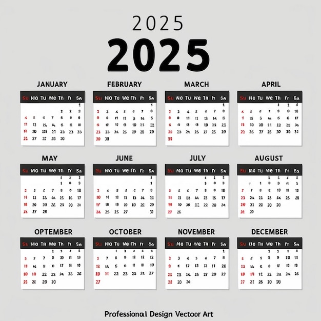 Template For 2025 Calendar Premium AIgenerated image